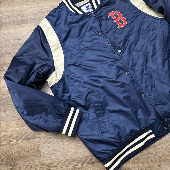 Starter • Boston Red Sox Vintage Varsity Style Satin Full Snap Jacket - Picture 13 of 14